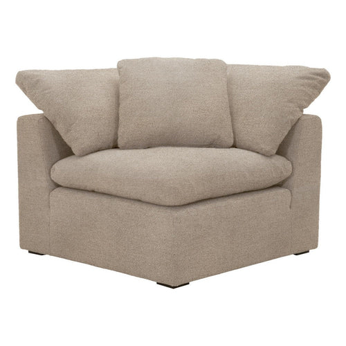 Lyra Modular Corner Chair | 1 Square Throw Pillow | Solid Wood | Brown
