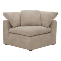 One modular corner chair with one throw pillow