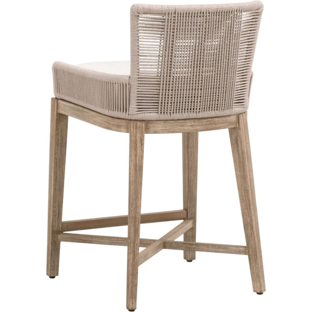Ozy Counter Stool Chair | Rustic Gray Wood | Farmhouse Rope Design BM333237