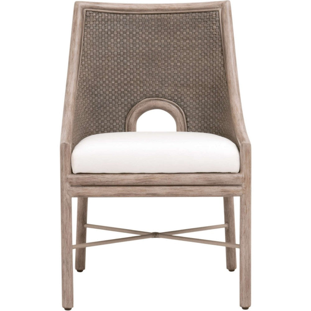 Ady Dining Side Chair Set of 2 | Gray Mahogany Wood | White Cushion BM333238