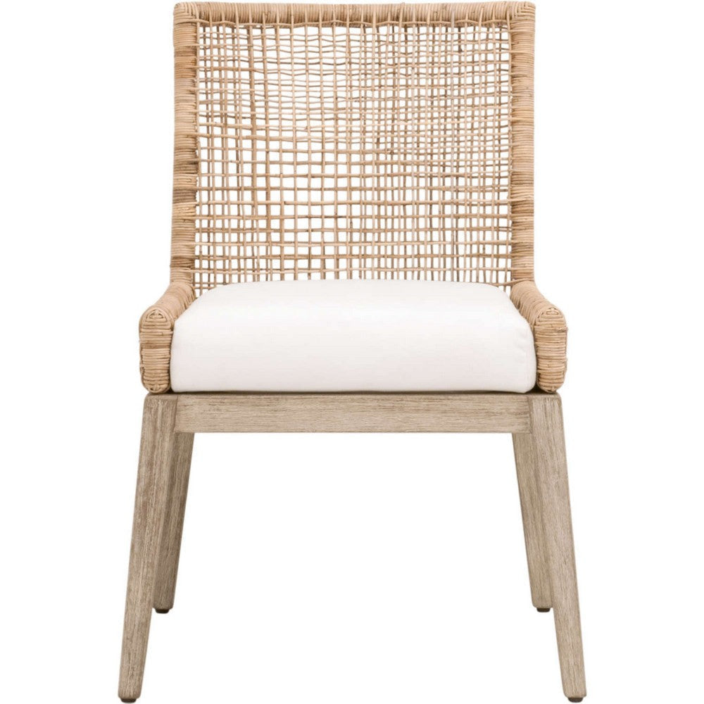 Rivs Dining Side Chair Set of 2 | White Cushion | Gray Mahogany Wood BM333240