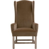 Teny Wingback Dining Armchair Brown Velvet Gray Oak Solid Wood BM333244