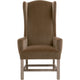 Teny Wingback Dining Armchair Brown Velvet Gray Oak Solid Wood BM333244