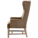 Teny Wingback Dining Armchair Brown Velvet Gray Oak Solid Wood BM333244