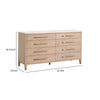 Briy 65’’ Wide Double Dresser 8 Drawers White Marble Brown Oak Wood BM333247