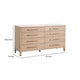 Briy 65’’ Wide Double Dresser 8 Drawers White Marble Brown Oak Wood BM333247