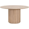 Elfa Dining Table | 54" Round Veneer Oak Top w Pedestal Base | Brown