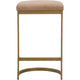 Crix Counter Backless Stool Gold Cantilever Base | Brown Faux Leather BM333252