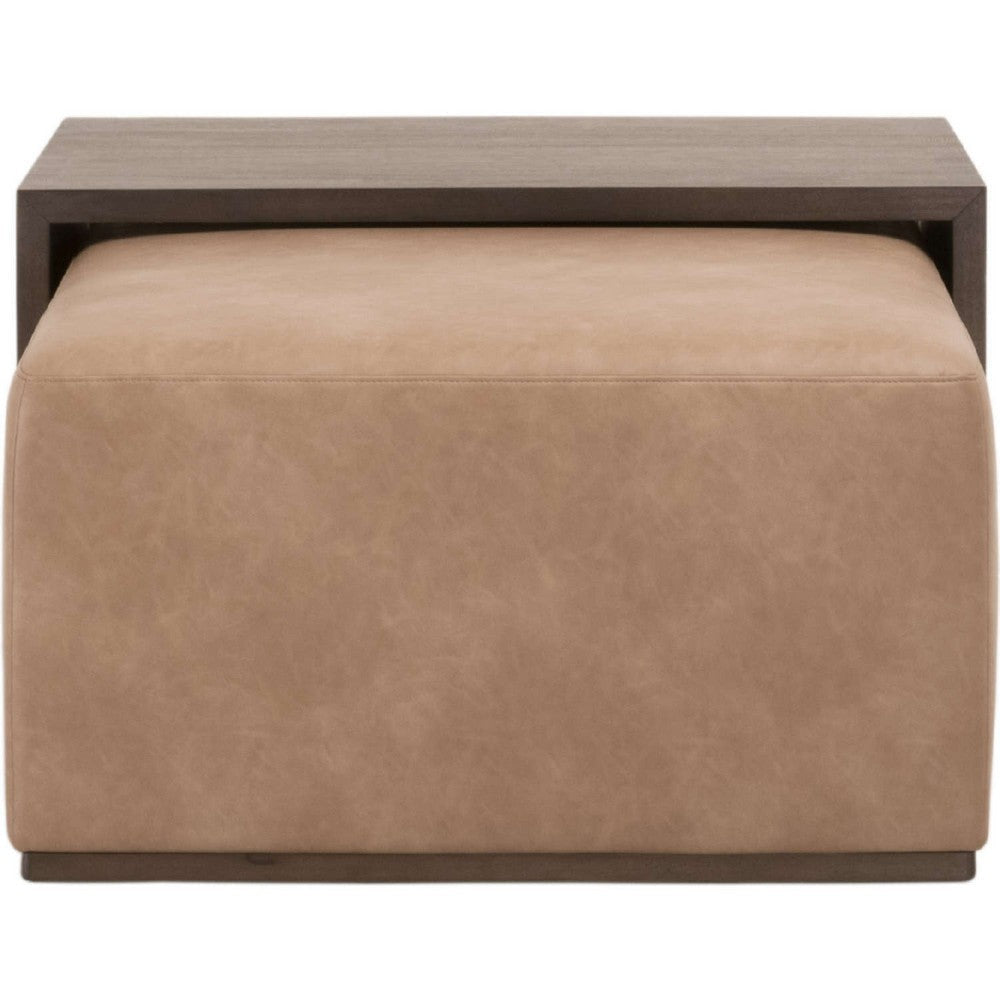 Keny Side End Table 20x20 Square Brown Acacia Veneer Top and Shelf BM333253