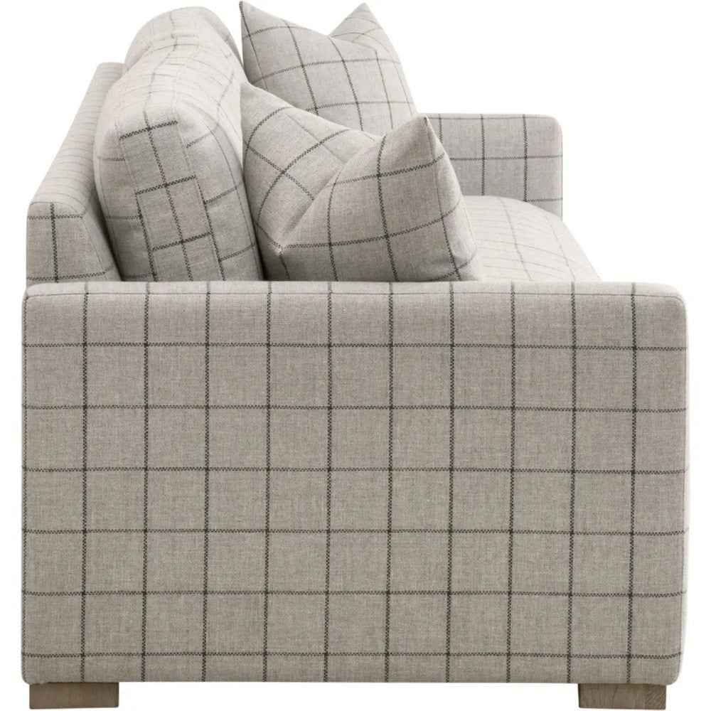 Racz Sofa | 2 Throw Pillows | Modern Gray Checkered Fabric | 86’’ BM333254