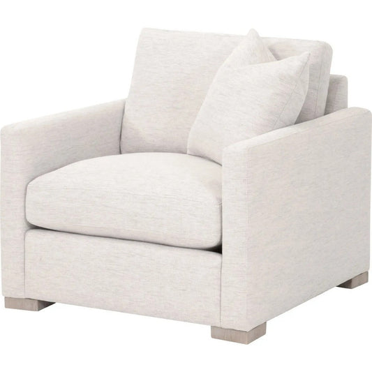 Racz Sofa Armchair | 1 Throw Pillow | Solid Oak Wood | Light Gray
