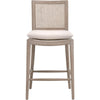 Bly Counter Stool Chair | Gray Oak Wood | Cane | Removable Cushion BM333257