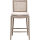 Bly Counter Stool Chair | Gray Oak Wood | Cane | Removable Cushion BM333257