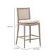 Bly Counter Stool Chair | Gray Oak Wood | Cane | Removable Cushion BM333257