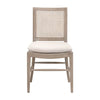 Bly Dining Side Chair Set of 2 | Gray Oak Wood | Cane Back Cream Linen BM333258