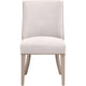 Ray Dining Chair | Solid Brown Ash Wood | Bisque Gray French Linen