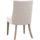 Ray Dining Side Chair | Solid Brown Ash Wood | Pearl White Fabric