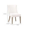 Ray Dining Side Chair | Solid Brown Ash Wood | Pearl White Fabric