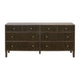 Hyz Wide Double Dresser | 8 Drawer | Dutch Brown Oak Wood | Iron Knobs BM333263