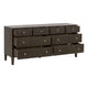 Hyz Wide Double Dresser | 8 Drawer | Dutch Brown Oak Wood | Iron Knobs BM333263