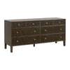 Hyz Wide Double Dresser | 8 Drawer | Dutch Brown Oak Wood | Iron Knobs