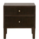 Hyz Nightstand | 2 Drawers | Modern Dutch Brown Oak Wood | Iron Knobs BM333264