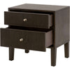 Hyz Nightstand | 2 Drawers | Modern Dutch Brown Oak Wood | Iron Knobs BM333264