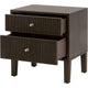 Hyz Nightstand | 2 Drawers | Modern Dutch Brown Oak Wood | Iron Knobs BM333264