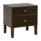 Hyz Nightstand | 2 Drawers | Modern Dutch Brown Oak Wood | Iron Knobs