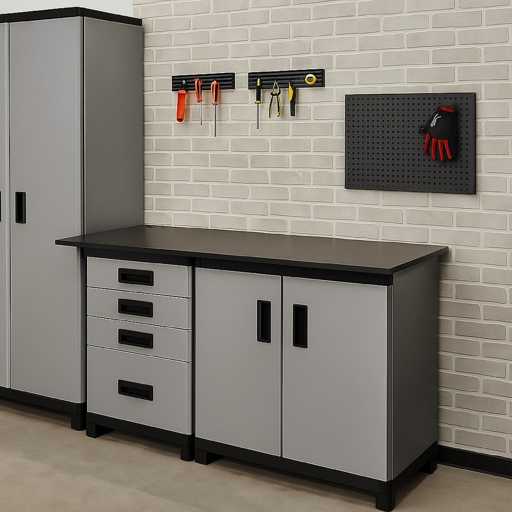 Asti Workbench Top, 20x64 Metallic Gray I EcoFriendly Melamine