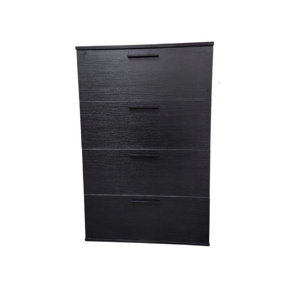 Levy Jumbo Tall Dresser Chest | 4 Drawers | Weathered Black Melamine BM333322