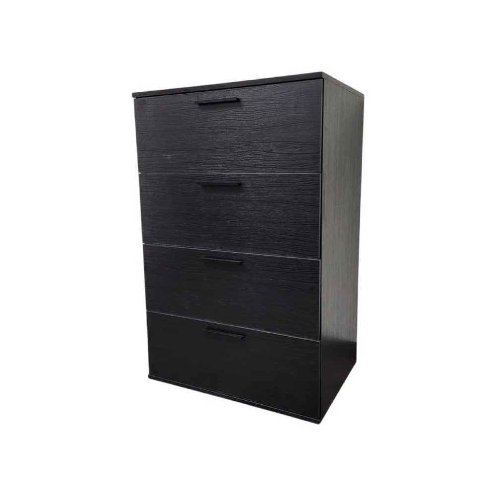 Levy Jumbo Tall Dresser Chest | 4 Drawers | Weathered Black Melamine BM333322
