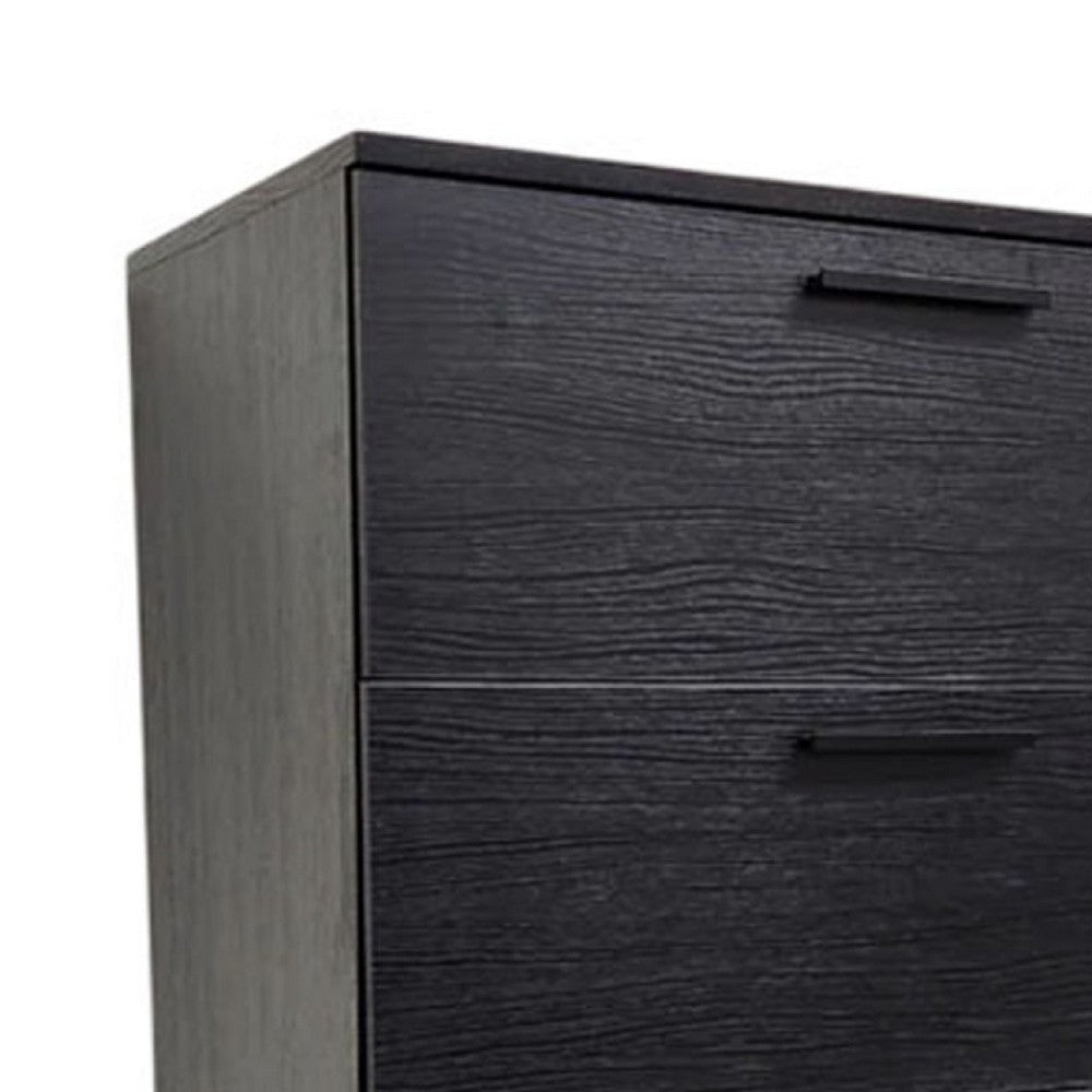 Levy Jumbo Tall Dresser Chest | 4 Drawers | Weathered Black Melamine BM333322