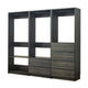 Dee Walk In Closet | Modular Freestanding Storage 4 Shelf 3 Rods Black BM333324