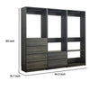 Dee Walk In Closet | Modular Freestanding Storage 4 Shelf 3 Rods Black BM333324