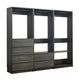 Dee Walk In Closet | Modular Freestanding Storage 4 Shelf 3 Rods Black BM333324