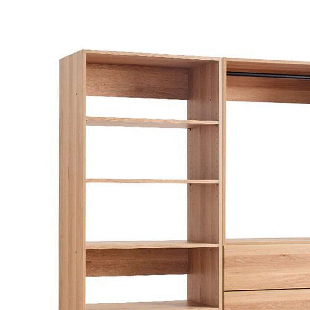 Dee Walk In Closet | Modular Freestanding Storage 9 Shelf 2 Rods Brown BM333325