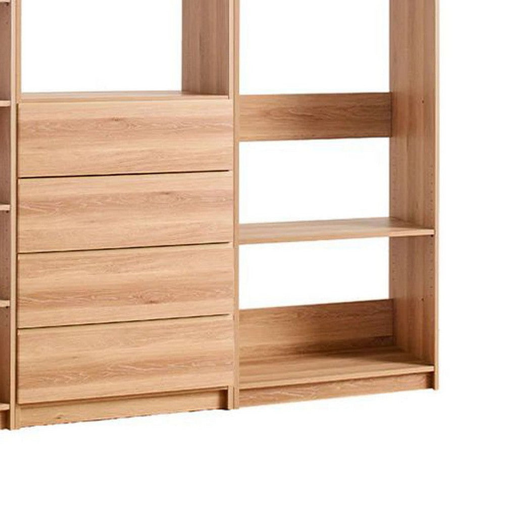 Dee Walk In Closet | Modular Freestanding Storage 9 Shelf 2 Rods Brown BM333325