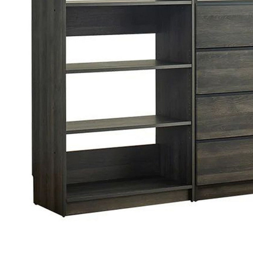 Dee Walk In Closet | Modular Freestanding Storage 9 Shelf 2 Rods Black BM333326