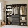 Dee Walk In Closet | Modular Freestanding Storage 9 Shelf 2 Rods Black