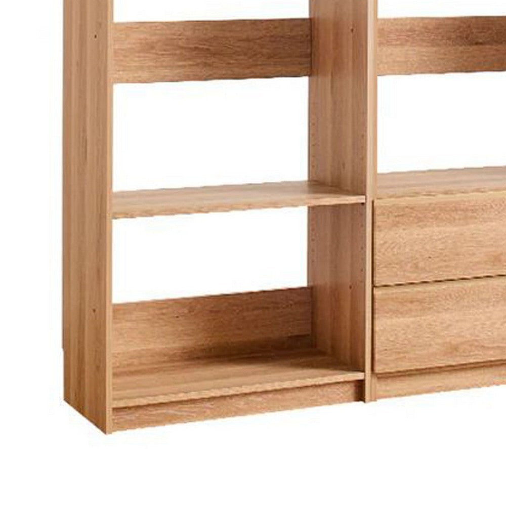 Dee Walk In Closet Modular Freestanding Storage 9 Shelf 2 Drawer Brown BM333327