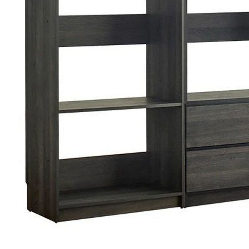 Dee Walk In Closet Modular Freestanding Storage 9 Shelf 2 Drawer Black BM333328