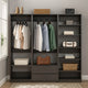 Dee Walk In Closet Modular Freestanding Storage 9 Shelf 2 Drawer Black