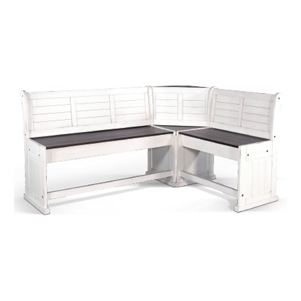 Orso 4pc Counter Height Breakfast Nook Dining Table Off White Brown BM333332