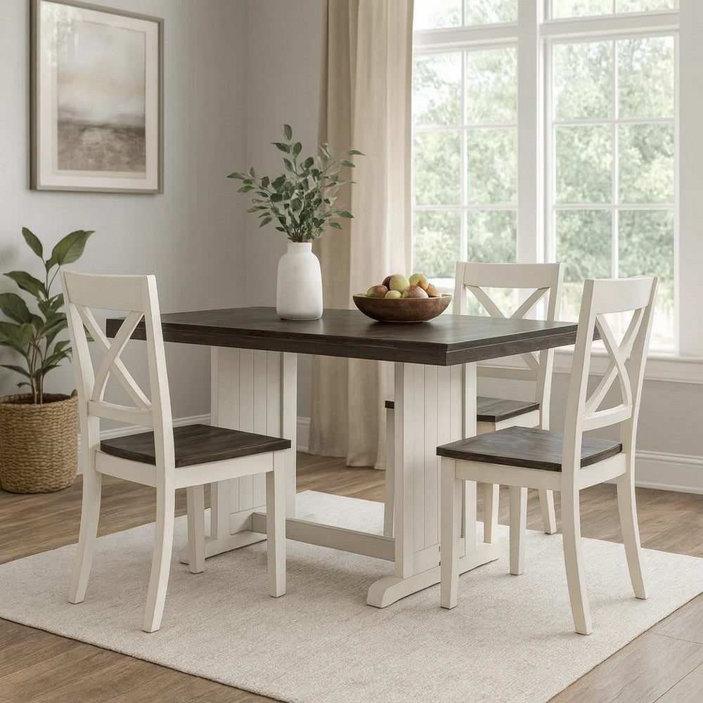 Orso Counter Height Dining Table | 60" Rectangular | Off White Brown