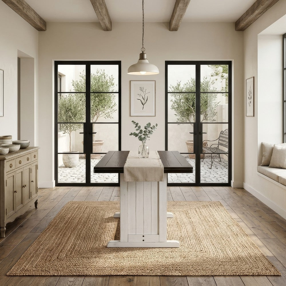 Orso Counter Height Dining Table | 60" Rectangular | Off White Brown