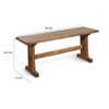 Marv Dining Bench | Trestle Base | Light Brown Mindi Wood 46’’ BM333335
