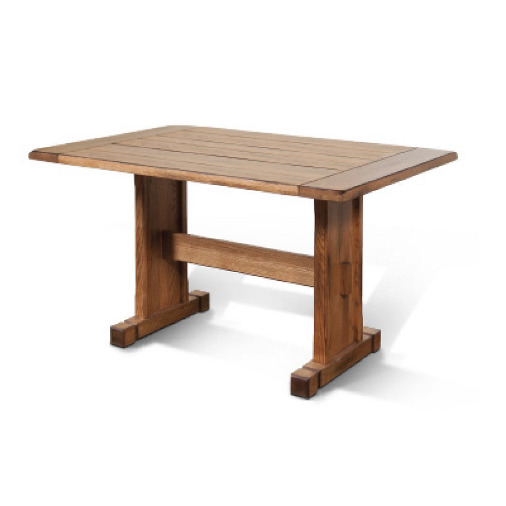 Marv Dining Table | 50" Rectangular | Farmhouse Light Brown Mindi Wood