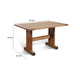 Marv Dining Table | 50" Rectangular | Farmhouse Light Brown Mindi Wood
