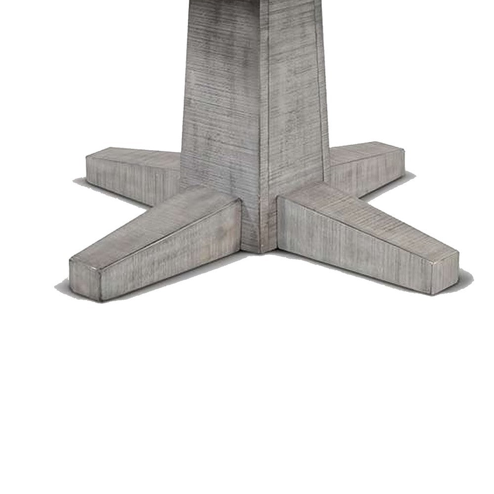 Zeka Game Table w Reversible Dining Top | Gray Mahogany Wood 53"